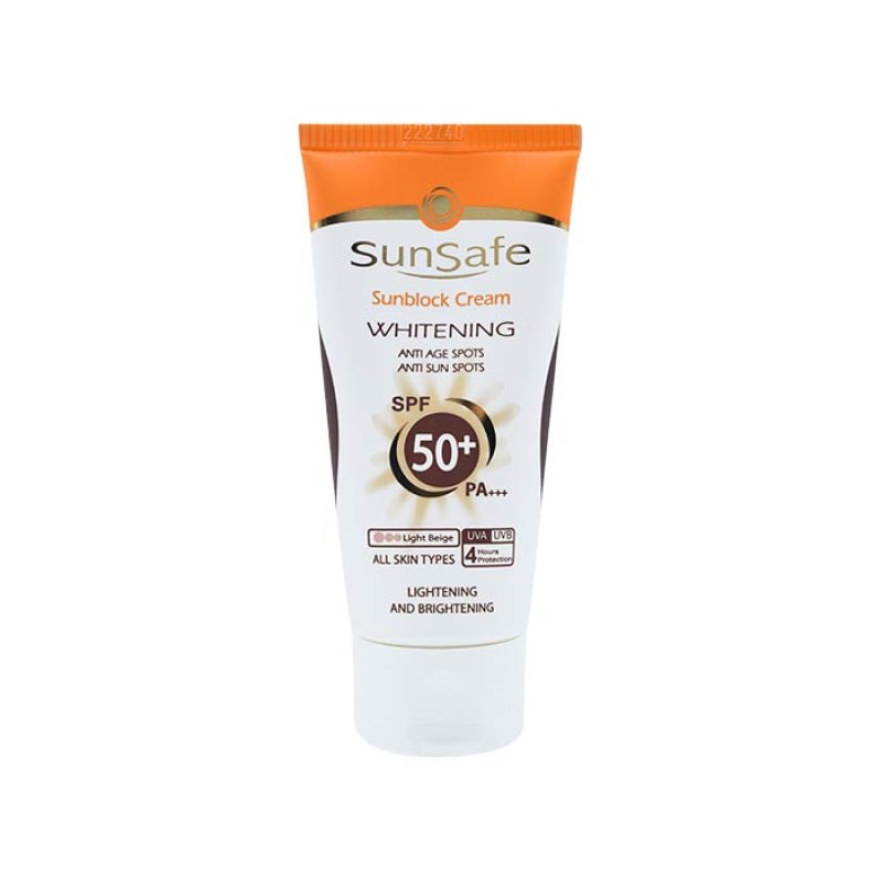کرم ضد آفتاب SPF50 روشن کننده سان سیف  انواع پوست پارس حیان 50 گرم